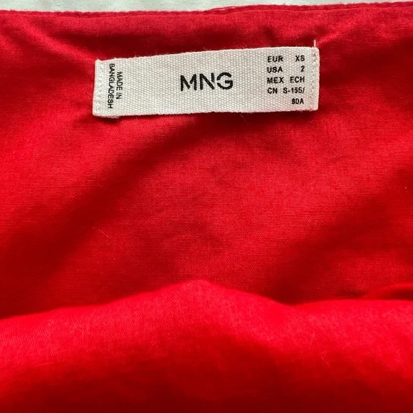 Mango Red Ruffle Linen Mini Dress - Picture 5 of 6